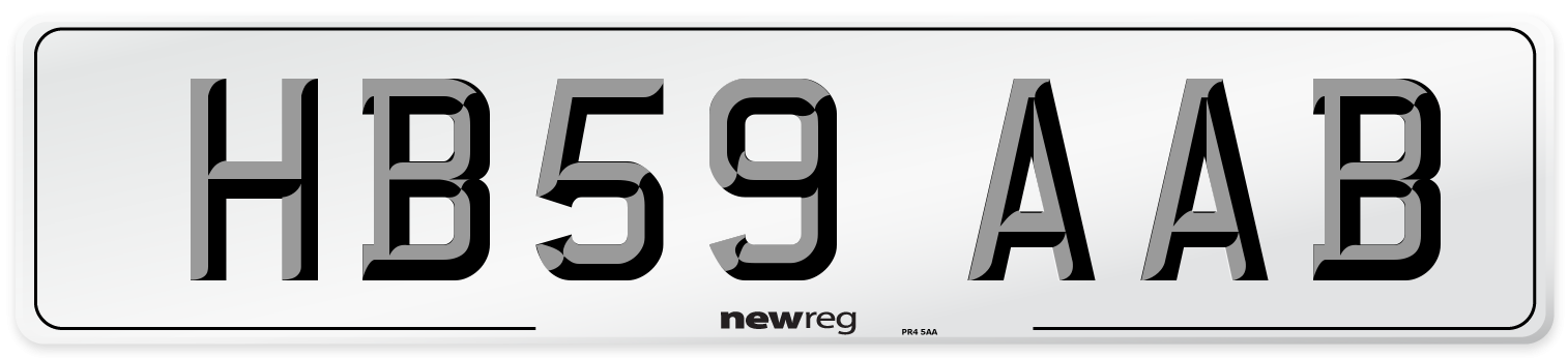 HB59 AAB Number Plate from New Reg
